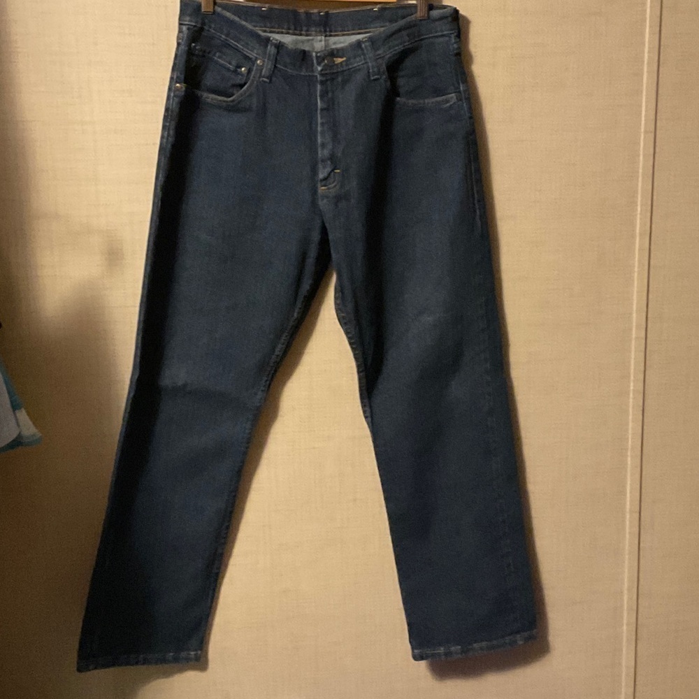 Wrangler Men's Dark Blue Straight Jeans